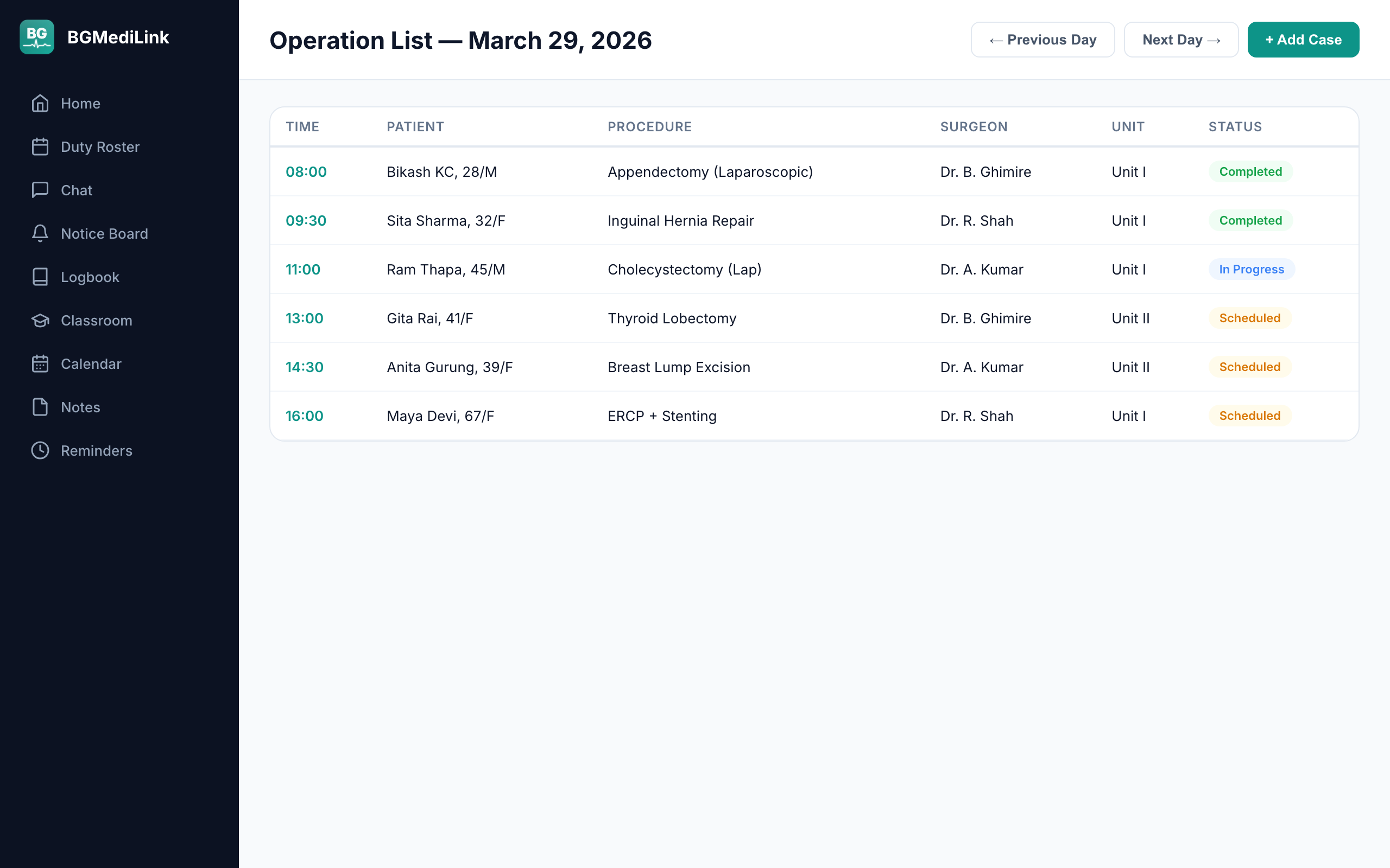 Operation Lists